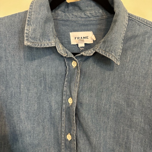 Frame Cotton Linen Cropped Shirt - Picture 14 of 15